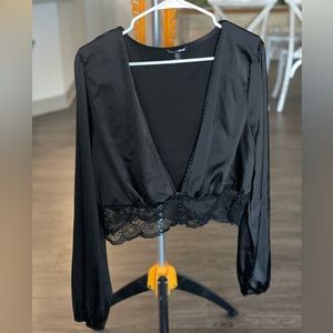 Long Sleeve Satin Blouse